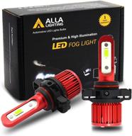 🔦 enhance visibility with alla lighting 5200lm al-r psx24w 2504 led fog lights bulbs 12276 - 6000k xenon white, super bright high power 12v replacement logo