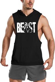 img 1 attached to Muscle Printed Workout Tank Tops for Men - Gym Revolution Fitness Sleeveless Hoodie