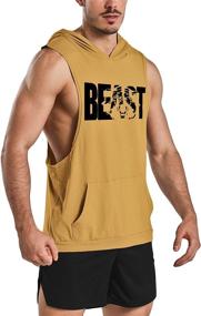 img 3 attached to Muscle Printed Workout Tank Tops for Men - Gym Revolution Fitness Sleeveless Hoodie