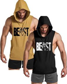 img 4 attached to Muscle Printed Workout Tank Tops for Men - Gym Revolution Fitness Sleeveless Hoodie