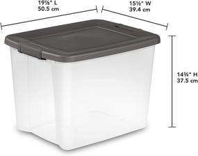 img 2 attached to Sterilite 19373V06 50 Quart / 47 Liter Shelf Storage Container, Clear Base with Flat Gray Lid and Latches, 6-Pack