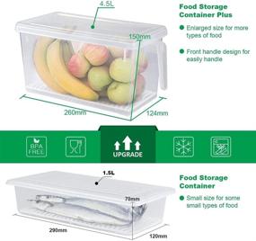 img 3 attached to 🥦 SILIVO Produce Saver Refrigerator Organizer Bins - 4.5L x 3 Stackable Containers for Fresh Storage of Fruits, Vegetables, Meat, and Fish