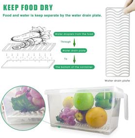 img 2 attached to 🥦 SILIVO Produce Saver Refrigerator Organizer Bins - 4.5L x 3 Stackable Containers for Fresh Storage of Fruits, Vegetables, Meat, and Fish