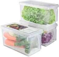 🥦 silivo produce saver refrigerator organizer bins - 4.5l x 3 stackable containers for fresh storage of fruits, vegetables, meat, and fish логотип