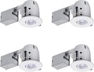 globe electric 90733 recessed lighting 4 pack: white round swivel, 4 count – sleek and versatile illumination solution логотип