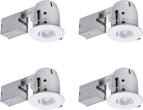 img 4 attached to Globe Electric 90733 Recessed Lighting 4 Pack: White Round Swivel, 4 Count – Sleek and Versatile Illumination Solution