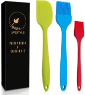 🔥 ignite lifestyle silicone pastry brush - set of 3 - basting brush & spatula combo for cooking, baking & bbq - easy-to-clean food brush - heat resistant grill accessory - cooking & bbq essential logo