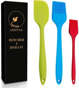 img 4 attached to 🔥 Ignite Lifestyle Silicone Pastry Brush - Set of 3 - Basting Brush & Spatula Combo for Cooking, Baking & BBQ - Easy-to-Clean Food Brush - Heat Resistant Grill Accessory - Cooking & BBQ Essential