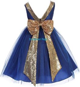 img 3 attached to 👗 Sleeveless Tulle Holiday Christmas Thanksgiving Flower Girl Dress for Little Girls