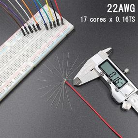 img 1 attached to 🔌 Улучшенные Hellotronics 120-пакет Премиум Провода для макетной платы 22AWG - 20% больше красных и черных джамперов, квадратная головка 0,1'' - 10 см, MMx40 + MFx40 + FFx40 - Доступно в 10 цветах!