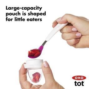 img 1 attached to 🍼 Teal/Pink 2-Pack of OXO Tot Silicone Self-Feeder