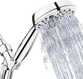 img 4 attached to EMBATHER Handheld Shower Head - High Pressure 8 Spray Settings, 4.5 Inch Hand Held Showerhead Set with 71 Inch Shower Hose and Adjustable Shower Arm Bracket, Polished Chrome