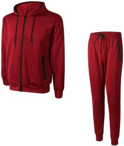 img 4 attached to Athletic Casual Tracksuit Hooded Sweatsuit