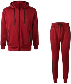 img 1 attached to Athletic Casual Tracksuit Hooded Sweatsuit