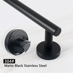 img 2 attached to 🛁 NearMoon Matte Black Bathroom Towel Bar - 24 Inch Stainless Steel Shower Towel Rack, Wall Mounted Towel Holder and Bath Accessories