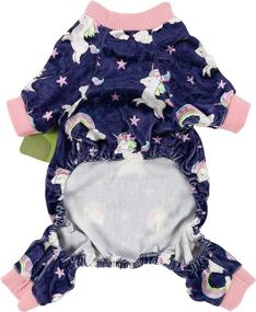 img 3 attached to 🦄 Fitwarm Fairy Unicorn Dog Pajamas: Soft Velvet Purple Jumpsuit for Fashionable Pet Comfort