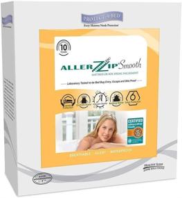 img 1 attached to 🛏️ Протектор для матраса размера Queen Size Protect-A-Bed AllerZip с гладким чехлом, подходит для матрасов высотой от 7 до 12 дюймов