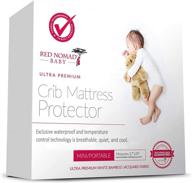 🛏️ waterproof crib mattress protector by red nomad: soft & breathable bamboo bed cover – fitted sheet for baby crib, mini size 39"x27 logo