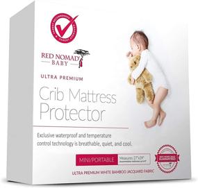 img 4 attached to 🛏️ Waterproof Crib Mattress Protector by Red Nomad: Soft & Breathable Bamboo Bed Cover – Fitted Sheet for Baby Crib, Mini Size 39"x27