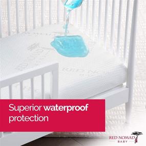 img 3 attached to 🛏️ Waterproof Crib Mattress Protector by Red Nomad: Soft & Breathable Bamboo Bed Cover – Fitted Sheet for Baby Crib, Mini Size 39"x27