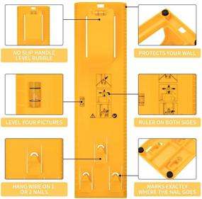 img 3 attached to 🖼️ Портативный набор для подвешивания картины с уровнем - многофункциональный крюк и инструмент для измерения уровня пузырька для зеркал, часов, обоев и крепежных элементов для подвески.