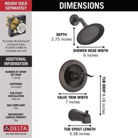 img 1 attached to 🛁 Enhance Your Bathroom with the Delta Faucet Windemere Tub and Shower Trim Kit in Oil Rubbed Bronze - Includes Single-Spray Shower Head, BT14496-OB (Valve Sold Separately)