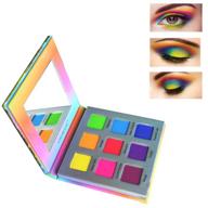 rainbow matte eyeshadow palette - ymh beaute 9 color bright eye makeup palette, highly pigmented, long lasting, waterproof, cruelty-free logo