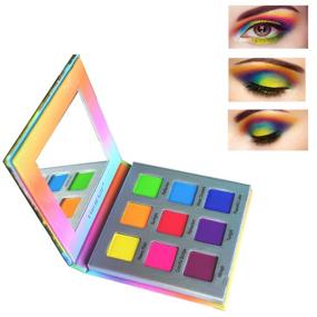 img 4 attached to Rainbow Matte Eyeshadow Palette - YMH BEAUTE 9 Color Bright Eye Makeup Palette, Highly Pigmented, Long Lasting, Waterproof, Cruelty-Free