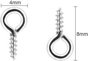 img 2 attached to 🔩 500-Piece Small Screw Eye Pins, 4 x 8mm Eye Pin Hooks, Threaded Eyelets Screw Clasps for DIY Art, Mini Metal Hoop Pegs for Jewelry Making