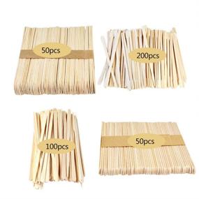 img 2 attached to 🪄 Yolyoo 400pcs Wooden Wax Sticks: Ideal Wax Spatulas for Hair & Eyebrow Removal - 4 Style Options