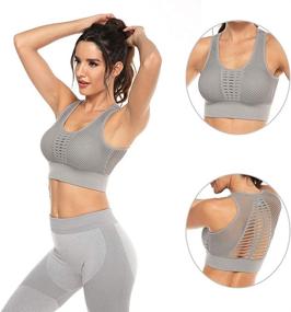 img 2 attached to 🧘 SEASUM Women's Longline Seamless Yoga Crop Top Medium-Low Support Sport Bra for Workout