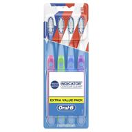 oral-b indicator contour clean toothbrushes, 4 🦷 count (medium), extra value pack – color options available logo