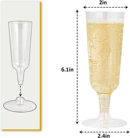 img 3 attached to Plastic Champagne Disposable Glasses Perfect Household Supplies