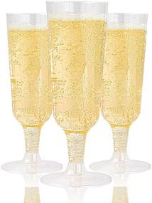 img 4 attached to Plastic Champagne Disposable Glasses Perfect Household Supplies