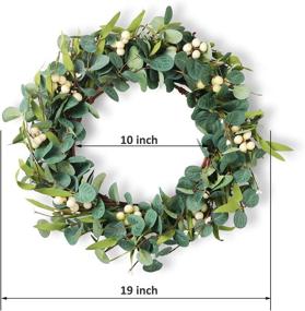 img 2 attached to 🎄 Ponatia 19'' Artificial Eucalyptus Berry Wreath for Front Door Christmas Decoration, Greenery Wreath with Big Berries - Ideal Wall Window Party Décor