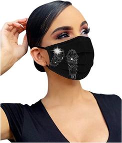 img 1 attached to JINF ATRISE 50PC Adult Butterfly Print Disposable Face 🦋 Cover - Fashionable Women's Reusable Outdoor Mouth Cover for Cycling, Dustproof