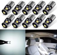 💡 super bright autogine 10pcs error free led bulbs: xenon white 3030 chipset for car interior dome map door courtesy trunk license plate lights logo