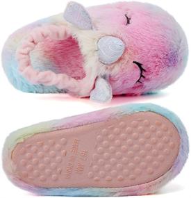 img 2 attached to 🐾 Cute and Cozy SEANNEL Boys and Girls House Slippers: Adorable Animal Indoor Slipper for Kids, Fuzzy Toddler Home Shoes