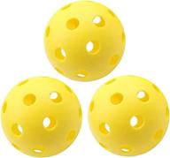 🥒 hrongshk 3 pack pickleball balls - professional 26 drilledhole design, indoor pickleballs, high-vis optic yellow логотип