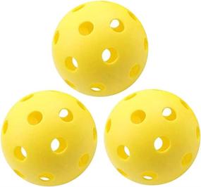 img 4 attached to 🥒 hrongshk 3 Pack Pickleball Balls - Professional 26 DrilledHole Design, Indoor Pickleballs, High-Vis Optic Yellow