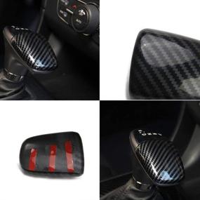 img 1 attached to 🔧 Enhance Your Dodge Charger 2015+ with Crosselec Carbon Fiber Gear Shift Knob Cover Sticker Head Trim (Black)