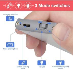 img 1 attached to 54-LED Motion Sensor Cabinet Light: 🚪 Wireless USB Rechargeable Closet Lighting (2 Pack)