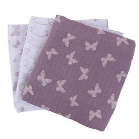 img 1 attached to 🦋 Ely's & Co. Muslin Swaddle Blanket 3 Pack - 100% Soft Muslin Cotton - Lavender Butterfly Design - Large 47"x 47" Size