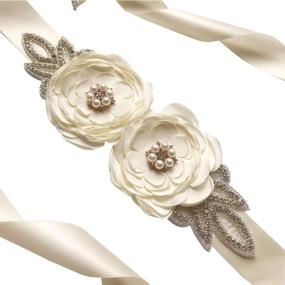 img 3 attached to 💍 Ayliss Bridal Wedding Sash Belt: Flower, Pearl, and Rhinestone Embellishments for Maternity Waist, Perfect for Brides and Bridesmaids