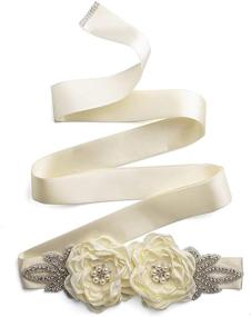 img 4 attached to 💍 Ayliss Bridal Wedding Sash Belt: Flower, Pearl, and Rhinestone Embellishments for Maternity Waist, Perfect for Brides and Bridesmaids