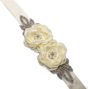 img 1 attached to 💍 Ayliss Bridal Wedding Sash Belt: Flower, Pearl, and Rhinestone Embellishments for Maternity Waist, Perfect for Brides and Bridesmaids