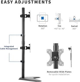 img 1 attached to 🖥️ VIVO Free-standing LCD Mount - Dual Monitor Desk Stand | Holds 2 Screens up to 30" in Vertical Position (STAND-V002L)
