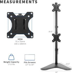 img 2 attached to 🖥️ VIVO Free-standing LCD Mount - Dual Monitor Desk Stand | Holds 2 Screens up to 30" in Vertical Position (STAND-V002L)