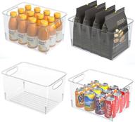 🧺 realohas clear plastic refrigerator organizer bins - efficient fridge pantry storage for organized cupboards & freezers (4 pack) логотип