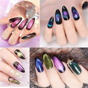 img 1 attached to 🌌 NAILGIL 9D Cat Eye Gel Nail Polish Set: Experience Stunning Galaxy Chameleon Nails with 6pcs of Magnetic Gel Polish – 10ml Soak Off UV/LED Formula with Magnet Stick